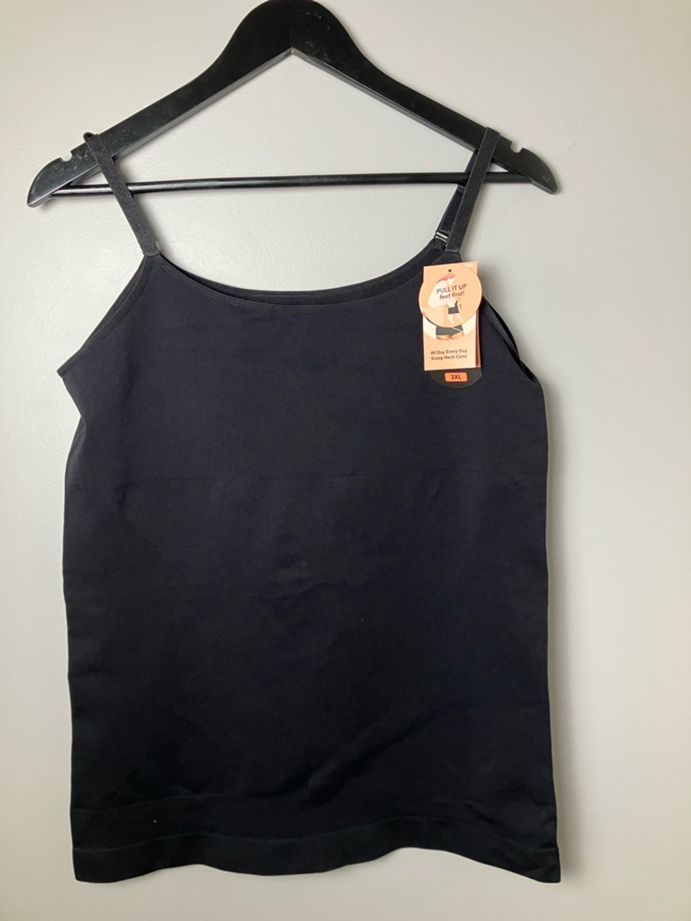 NWT Shapermint‎ Black Women's Scoop Neck Cami Size 3X
